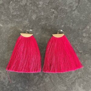 Pink Tassel Earrings